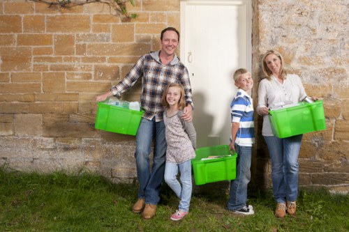 Professional waste removal service at construction site
